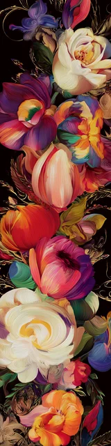 Free flower bookmark featuring a bold mash-up of flowers